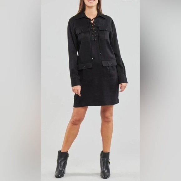 Lauren Ralph Lauren Dresses & Skirts - Ralph Lauren Black Label - Long Sleeve Lace-up Shirt Dress - Size 6